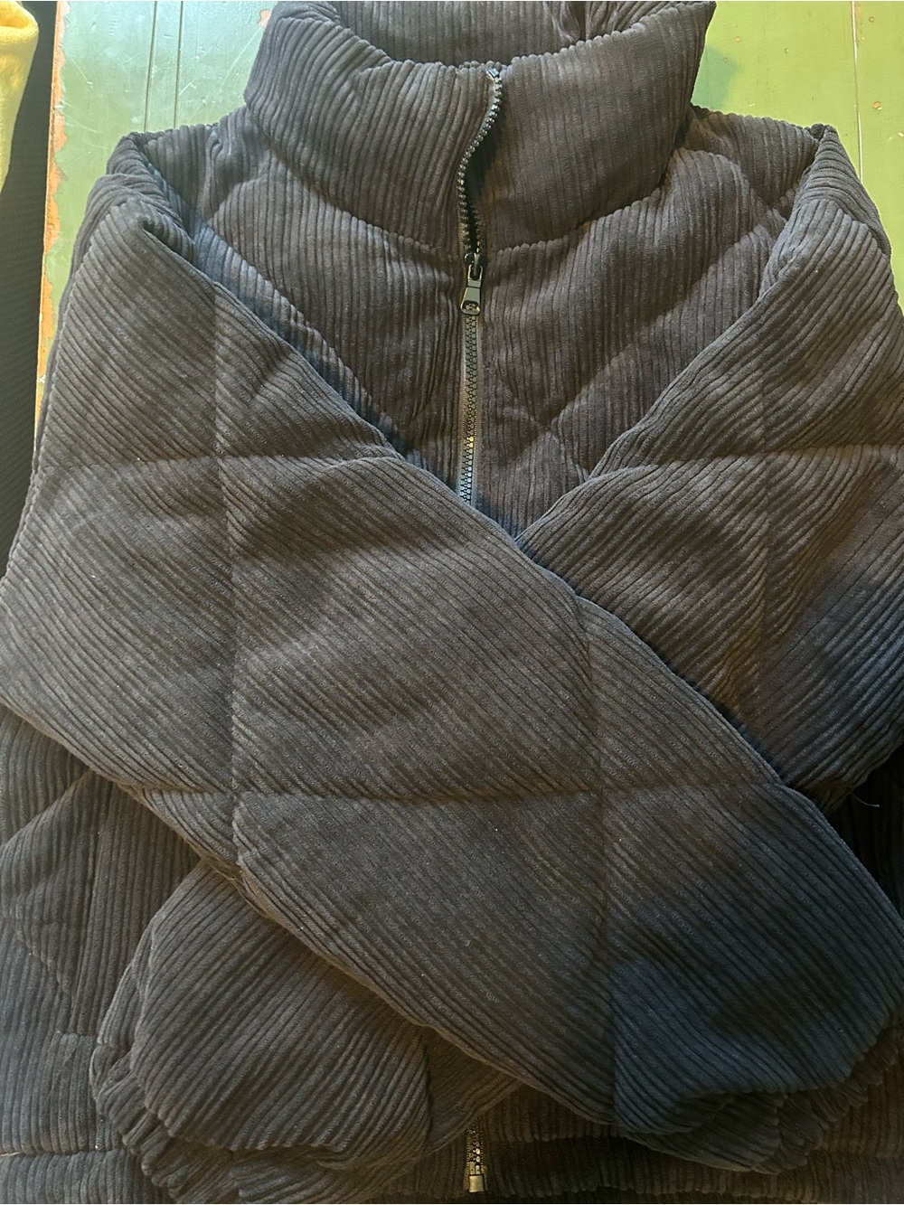 Love Tree Black Corduroy Puffer Jacket for Women